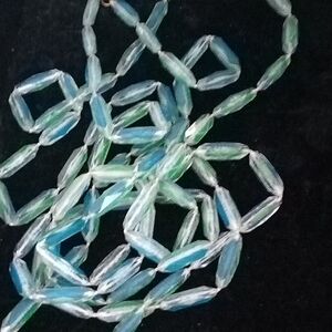 Iridescent Blue-Green Beaded Necklace - Women Jewelry